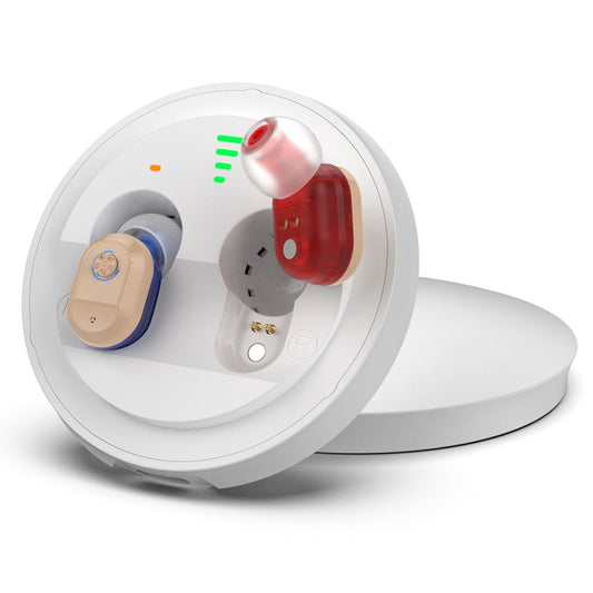 USB Charging Mini In-Ear Elderly Hearing Aid Stealth Sound Amplifier(Red and Blue) by buy2fix