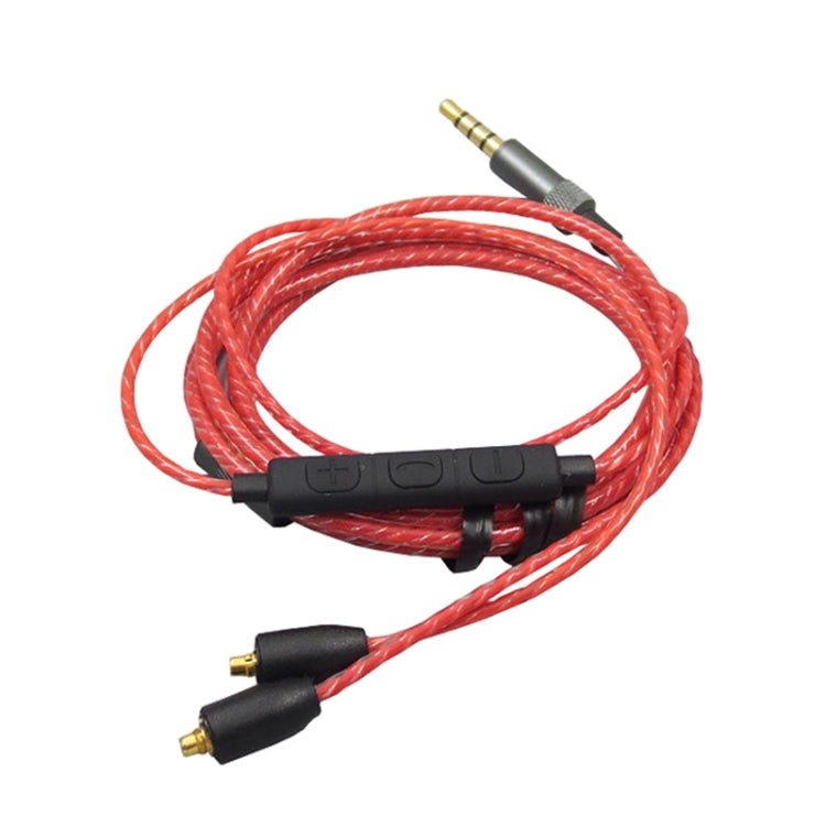 1.2m For Shure MMCX / SE215 / SE535 / SE846 / UE900 Volume Adjustment Headphone Cable(Red) - Headset Accessories by buy2fix | Online Shopping UK | buy2fix