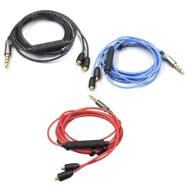 1.2m For Shure MMCX / SE215 / SE535 / SE846 / UE900 Volume Adjustment Headphone Cable(Red) - Headset Accessories by buy2fix | Online Shopping UK | buy2fix
