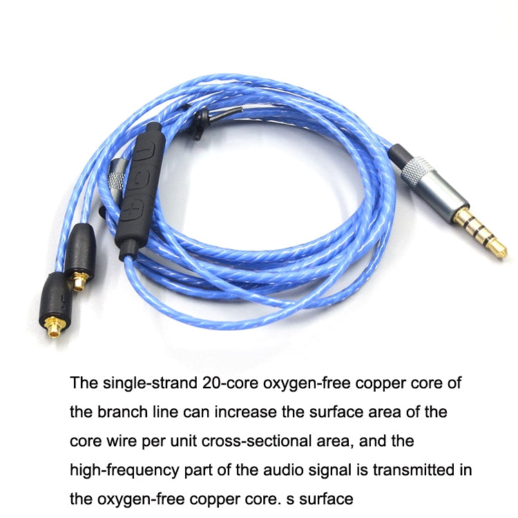 1.2m For Shure MMCX / SE215 / SE535 / SE846 / UE900 Volume Adjustment Headphone Cable(Red) - Headset Accessories by buy2fix | Online Shopping UK | buy2fix