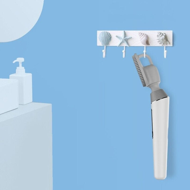 Electric Bath Brush Silicone Vibration Long-handled Back Spa Shower(Black) by buy2fix