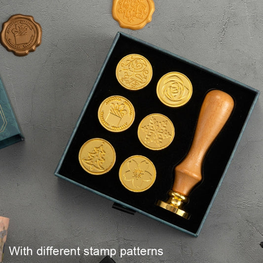 Gift Box Fire Paint Stamp Set Retro Handbook Material Accessories DIY Book Material(Black Box Love) by buy2fix