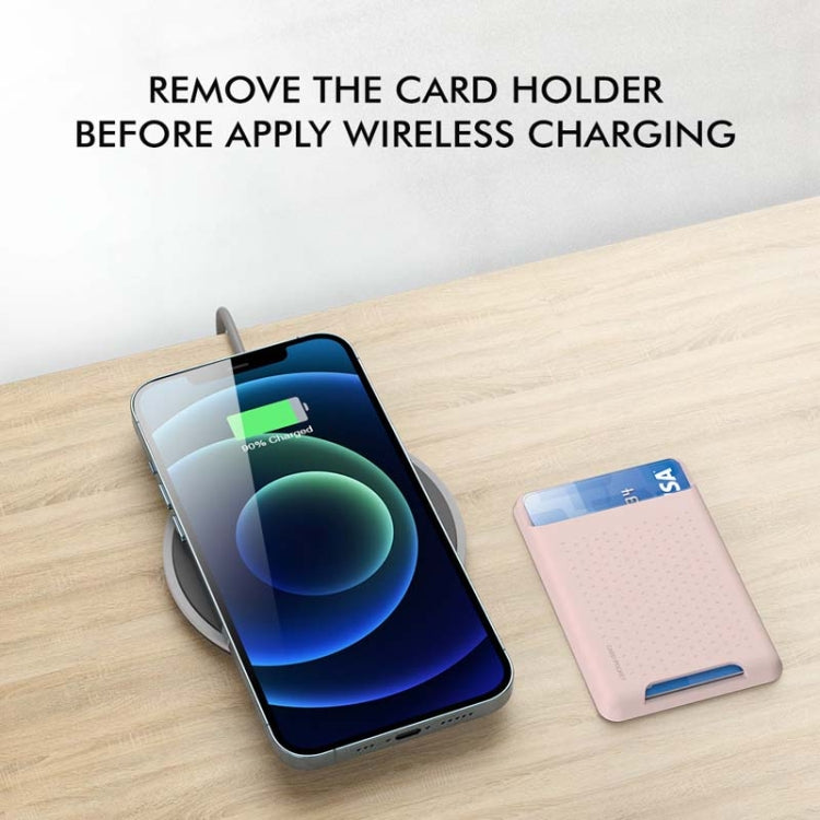 For IPhone 12 / 13 / 14 Series AhaStyle PT133 Mobile Phone Magnetic Silicone Card Case(Black Matte) - Adhesive Card Holders by AhaStyle | Online Shopping UK | buy2fix