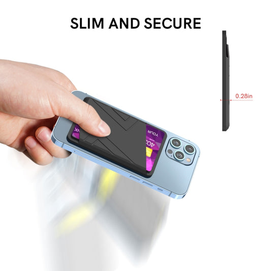 For IPhone 12 / 13 / 14 Series AhaStyle PT133-C Silicone Magnetic Card Case(Black) by AhaStyle