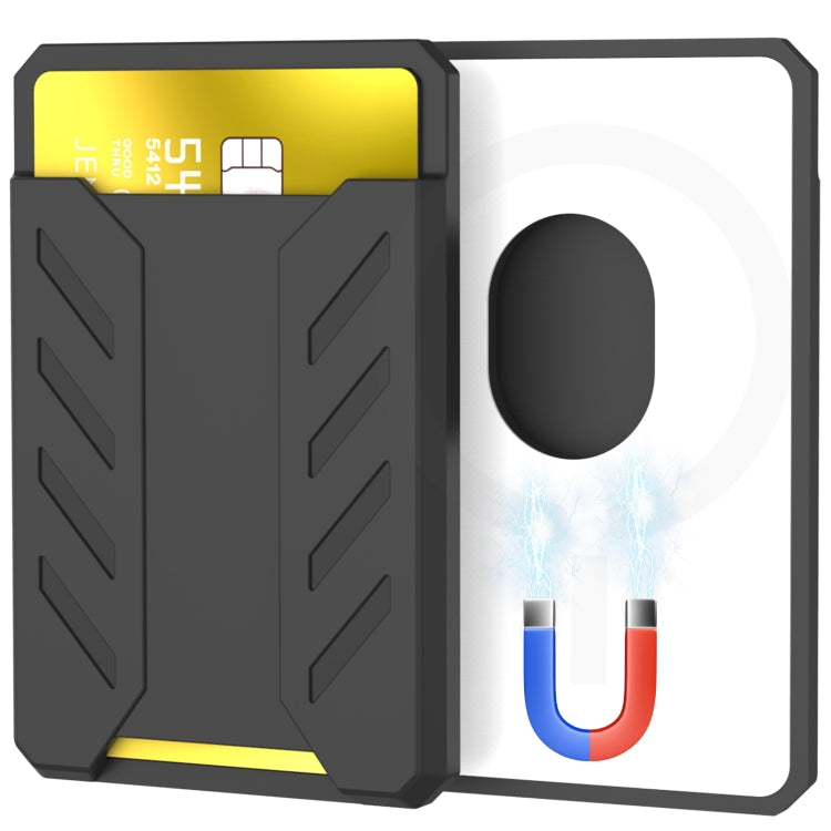 For iPhone 12 / 13 / 14 Series AhaStyle PT133-A Silicone Magnetic Card Case(Midnight Blue) - Adhesive Card Holders by AhaStyle | Online Shopping UK | buy2fix