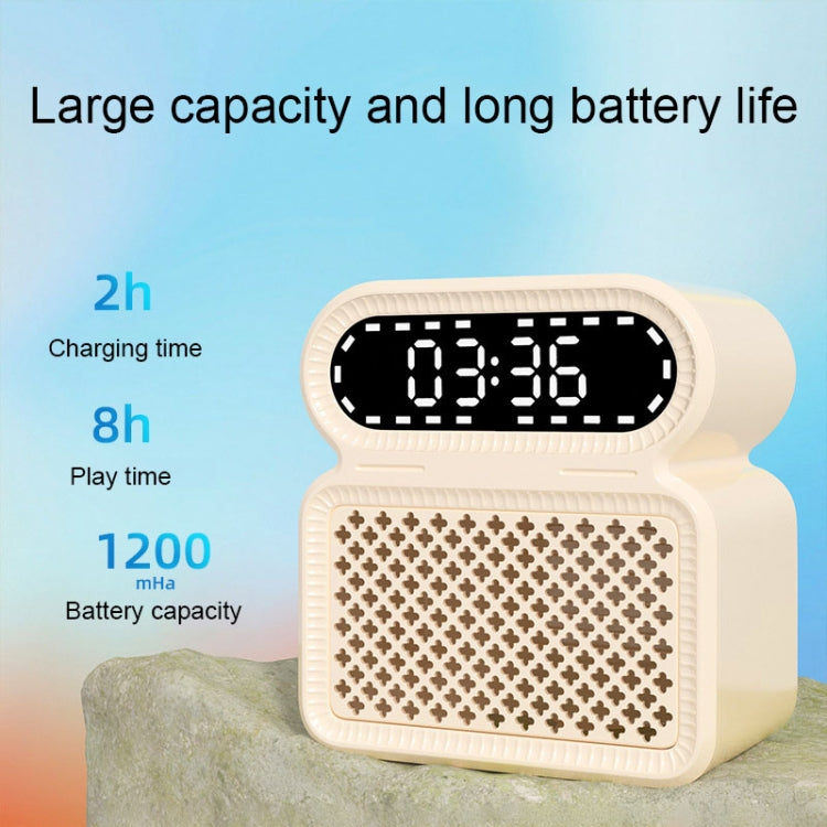 Desktop Alarm Clock Bluetooth Speaker Dual-speaker High-power Computer Audio(Light Yellow) - Desktop Speaker by buy2fix | Online Shopping UK | buy2fix