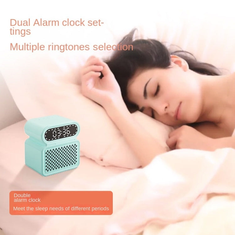 Desktop Alarm Clock Bluetooth Speaker Dual-speaker High-power Computer Audio(Light Blue) - Desktop Speaker by buy2fix | Online Shopping UK | buy2fix