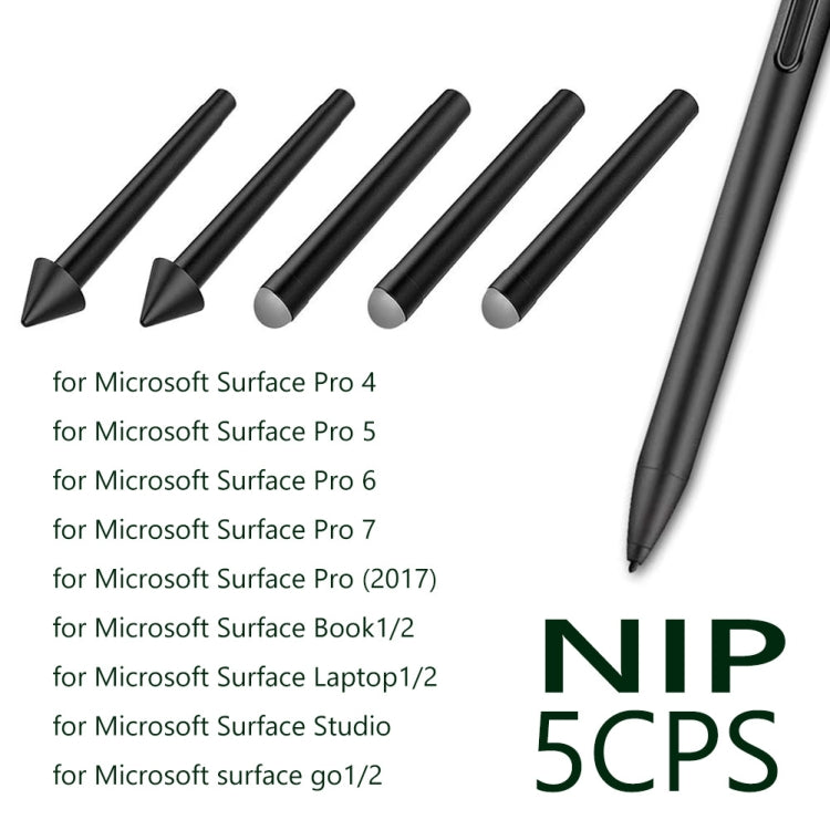 For Microsoft Surface Pro 4/5/6/7/Book /Pro X 2pcs 2H+3pcs HB Pen Nib Refill - Pencil Accessories by buy2fix | Online Shopping UK | buy2fix