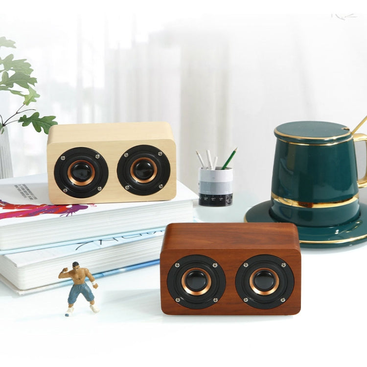 Wooden Retro 3D Stereo Audio Bluetooth Speaker Subwoofer Desktop Audio(Brown Wood Pattern) - Desktop Speaker by buy2fix | Online Shopping UK | buy2fix