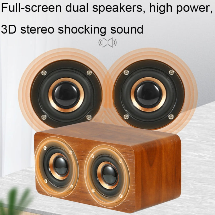 Wooden Retro 3D Stereo Audio Bluetooth Speaker Subwoofer Desktop Audio(Brown Wood Pattern) - Desktop Speaker by buy2fix | Online Shopping UK | buy2fix