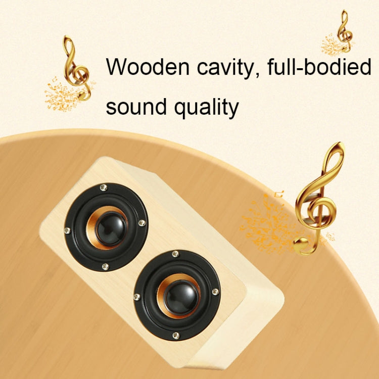 Wooden Retro 3D Stereo Audio Bluetooth Speaker Subwoofer Desktop Audio(Brown Wood Pattern) - Desktop Speaker by buy2fix | Online Shopping UK | buy2fix