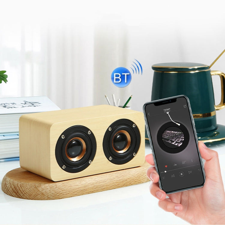 Wooden Retro 3D Stereo Audio Bluetooth Speaker Subwoofer Desktop Audio(Brown Wood Pattern) - Desktop Speaker by buy2fix | Online Shopping UK | buy2fix
