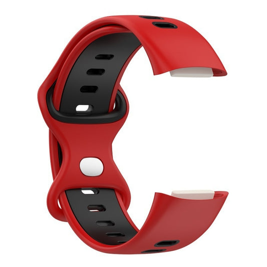 For Fitbit Charge 5 Smart Watch Sports Waterproof Two-Color Silicone Band(Red Black) by buy2fix