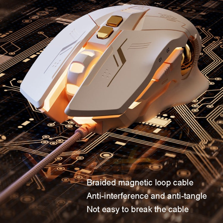 Inphic PW5 Mecha Wired Game Mouse Macro Definition Light Mute Office USB Computer Mouse by Inphic