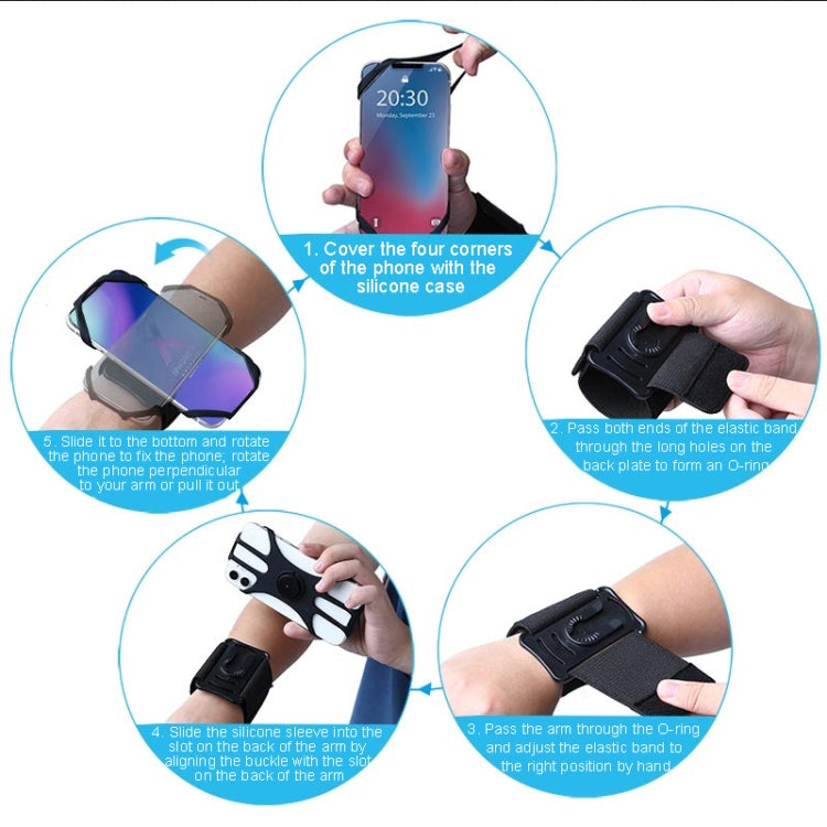 Four Claws Wide Removable Swivel Arm Wrist Strap Cell Phone Bag Sports Arm Bag For 4.5-7 inch Phone(Blue) - Other by buy2fix | Online Shopping UK | buy2fix