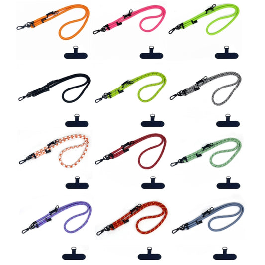 10mm Thick Rope Mobile Phone Anti-Lost Adjustable Lanyard Spacer(Fluorescence Rose Red) - Lanyards & Wrist Straps by buy2fix | Online Shopping UK | buy2fix