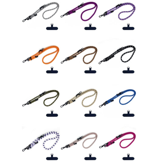 10mm Thick Rope Mobile Phone Anti-Lost Adjustable Lanyard Spacer(Black Silver) - Lanyards & Wrist Straps by buy2fix | Online Shopping UK | buy2fix