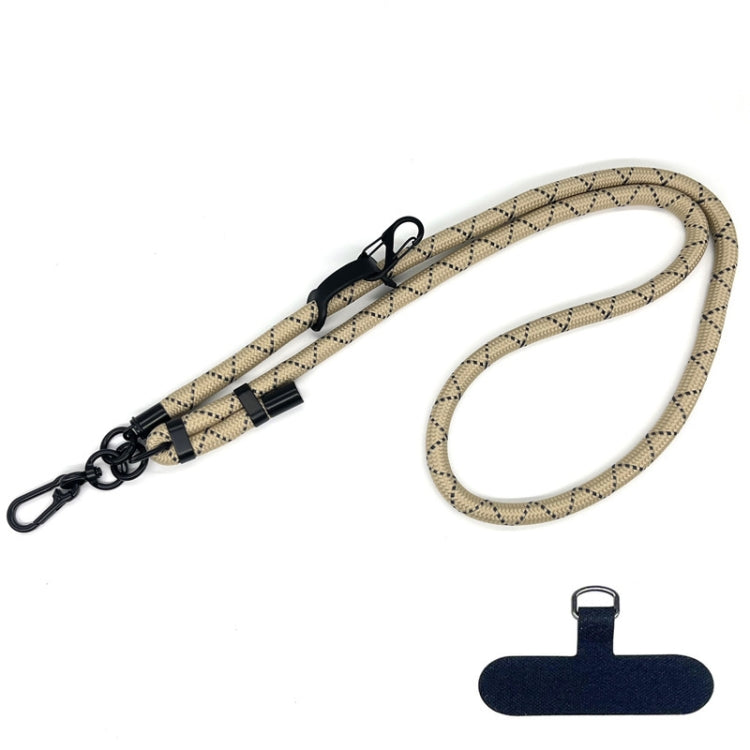 10mm Thick Rope Mobile Phone Anti-Lost Adjustable Lanyard Spacer(Khaki Gray Pattern) - Lanyards & Wrist Straps by buy2fix | Online Shopping UK | buy2fix