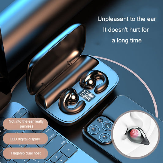 S19 Wireless Ear Clip Noise Reduction Bluetooth Headphone Bone Conduction No Delay Headset(White) by buy2fix