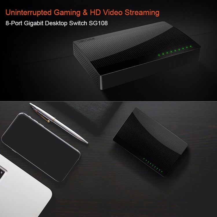 Tenda SG108 100/1000M Desktop Network Switch 8 Port Gigabit Desktop Switch Ethernet Switch LAN Hub(AU Plug) by Tenda