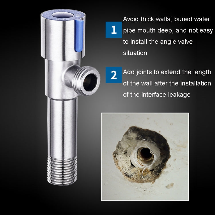 Model D 304 Hexagonal Stainless Steel Angle Valve Fine Copper Ceramic Valve Spool With Decorative Cover(Red Logo Hot Water) by buy2fix