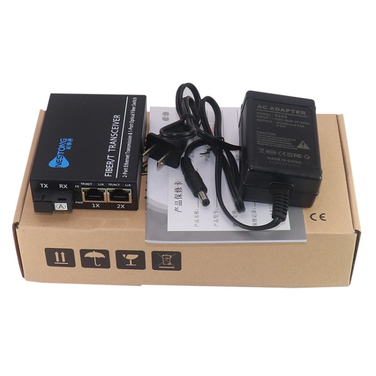 NESTONG 100M Single-Mode Fiber Optic Transceiver POE Photoelectric Converter,CN Plug by NESTONG