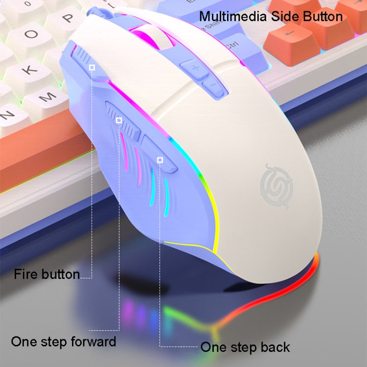 K-Snake Wired E-Sports Keyboard Mouse Mechanical Feel 98 Key Desktop Computer Notebook Keyboard, Style: Single Keyboard (Pink) by K-Snake