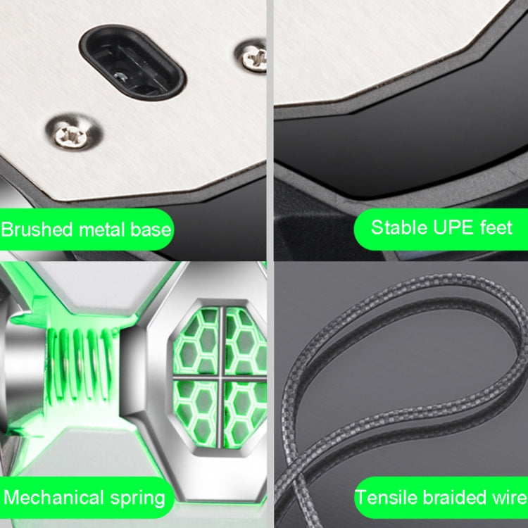 K-Snake Q7 Game Wired 7 Color Illuminated USB 4000 DPI Mechanical Mouse(Scrub Black) by K-Snake