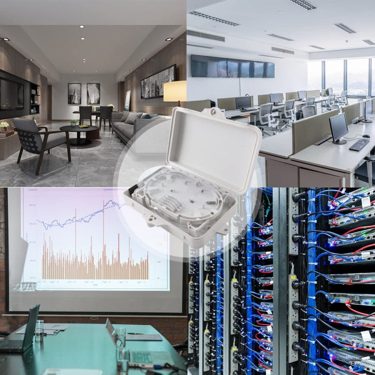 4 Core Fiber Splitter Box Wall Mounted FTTX Distribution Box - Adapter by buy2fix | Online Shopping UK | buy2fix