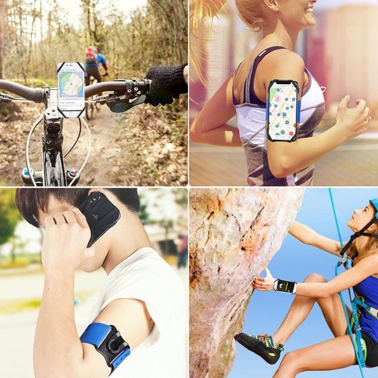 3 In 1 Four Jaws Detachable Swivel Arm Wrist Strap Bicycle Holder For 4.5-6.5 inch Phones(Blue) - Other by buy2fix | Online Shopping UK | buy2fix