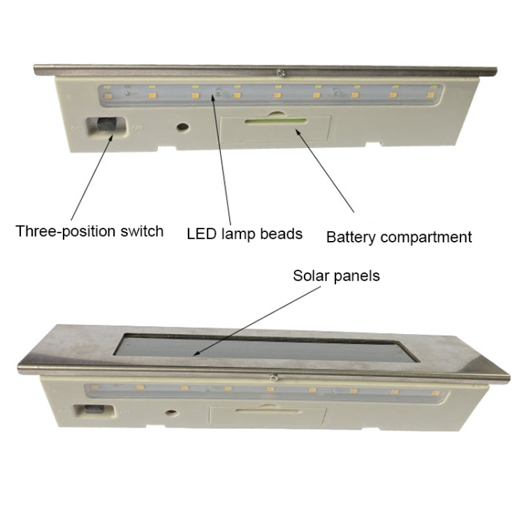 Small-4LED White Light (67x30) Stainless Steel Solar House Number Wall Light LED Address Indication Number Plate - Solar Lights by buy2fix | Online Shopping UK | buy2fix