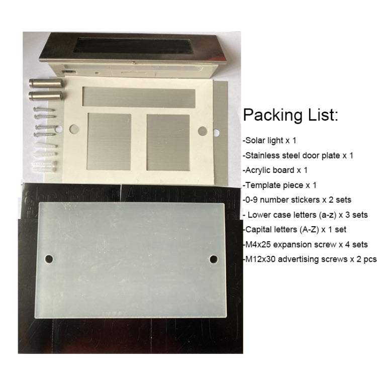 Small-4LED White Light (67x30) Stainless Steel Solar House Number Wall Light LED Address Indication Number Plate - Solar Lights by buy2fix | Online Shopping UK | buy2fix