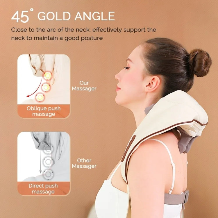 Electric Neck And Shoulder Massager Shiatsu Back Neck Massager With Heat(White) - Massage & Relaxation by buy2fix | Online Shopping UK | buy2fix