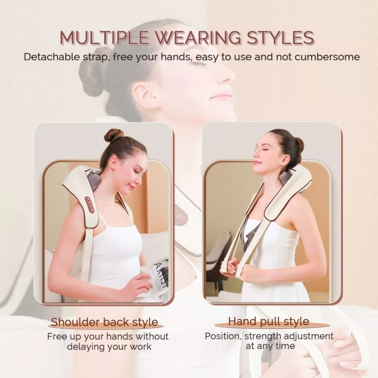 Electric Neck And Shoulder Massager Shiatsu Back Neck Massager With Heat(White) - Massage & Relaxation by buy2fix | Online Shopping UK | buy2fix