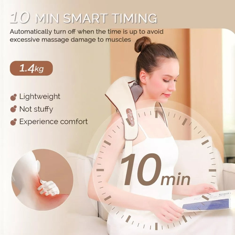 Electric Neck And Shoulder Massager Shiatsu Back Neck Massager With Heat(White) - Massage & Relaxation by buy2fix | Online Shopping UK | buy2fix