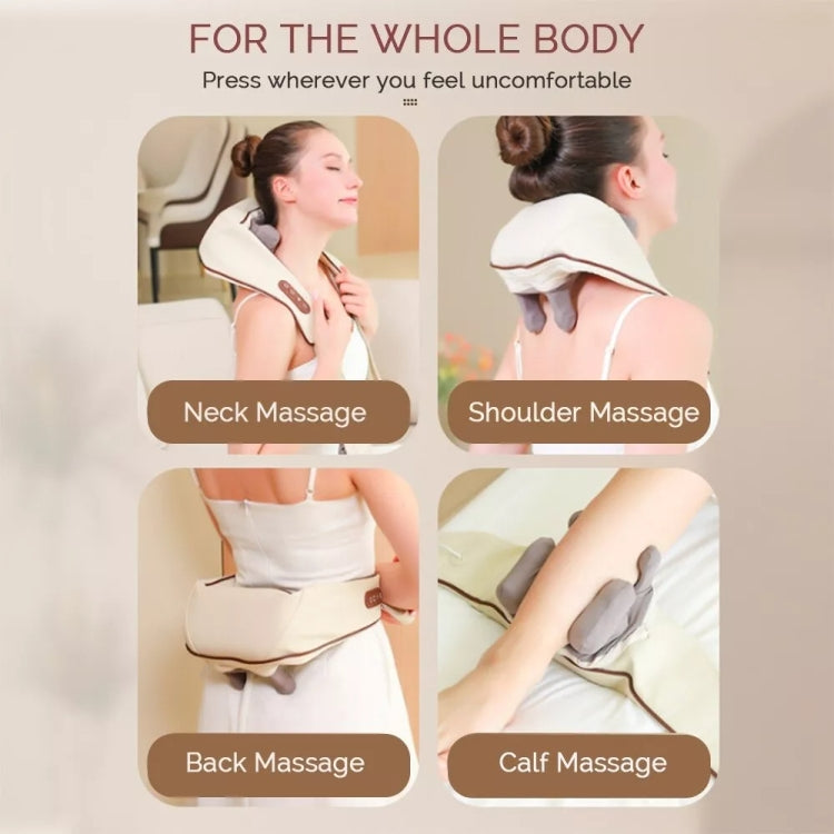 Electric Neck And Shoulder Massager Shiatsu Back Neck Massager With Heat(White) - Massage & Relaxation by buy2fix | Online Shopping UK | buy2fix