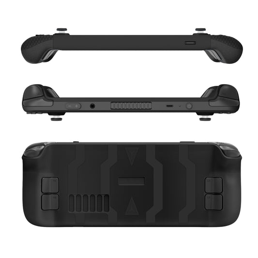 JYS JYS-SD011 For Steam Deck 7pcs/set Host Silicone Case With Joystick Cap+Touch Board Sticker Set(Black) by JYS