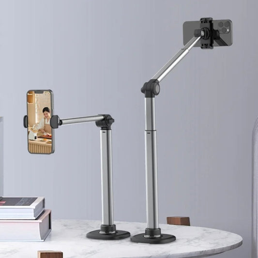 Mobile Live Piercing Bracket Aluminum Alloy 360 Degree Rotation Telescopic Adjustment Bedside Desktop Live Bracket(Gray) by buy2fix