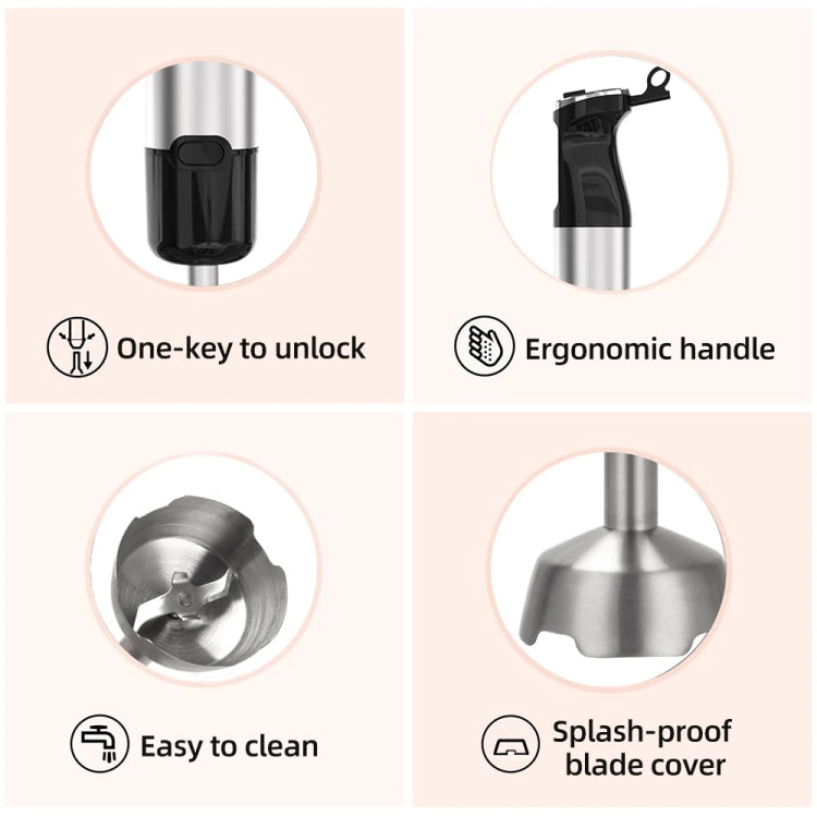 6-in-1 600W Multifunctional Electric Blender Stainless Steel Food Cooking Stick EU Plug - Stirrer & Squeezer by buy2fix | Online Shopping UK | buy2fix