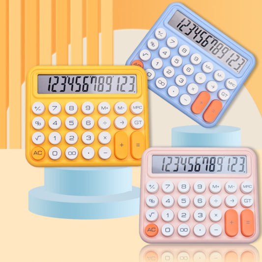 12-digit Mechanical Keyboard Calculator Cute Big Buttons Calculator(Olive Green) by buy2fix