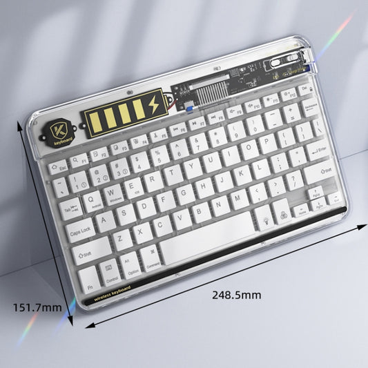 Transparent Lighting Bluetooth Keyboard 10 Inch Wireless Silent Keypad(Black) by buy2fix