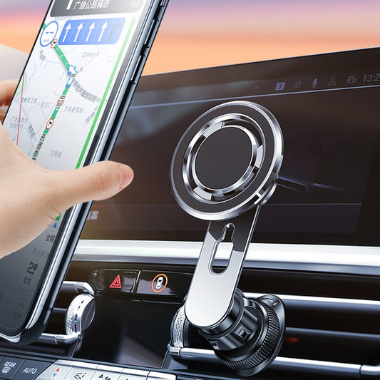 720 Degree Rotating Air Outlet Car Phone Holder Universal Magnetic Navigation Bracket(Gun-color) - Universal Car Holders by buy2fix | Online Shopping UK | buy2fix