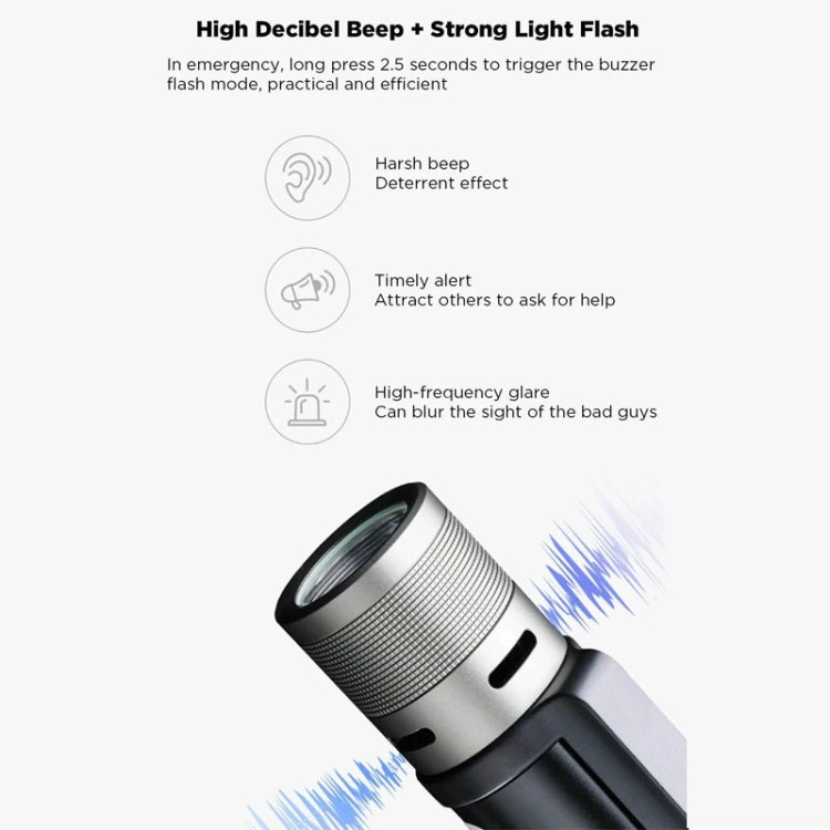 Nextool 6-In-1 Outdoor Emergency Flashlight Zoomable Alarm Camping Work Light(Black) - LED Flashlight by Nextool | Online Shopping UK | buy2fix