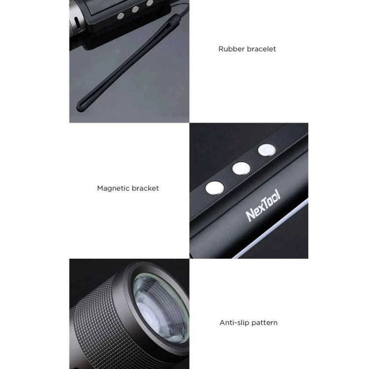 Nextool 6-In-1 Outdoor Emergency Flashlight Zoomable Alarm Camping Work Light(Black) - LED Flashlight by Nextool | Online Shopping UK | buy2fix