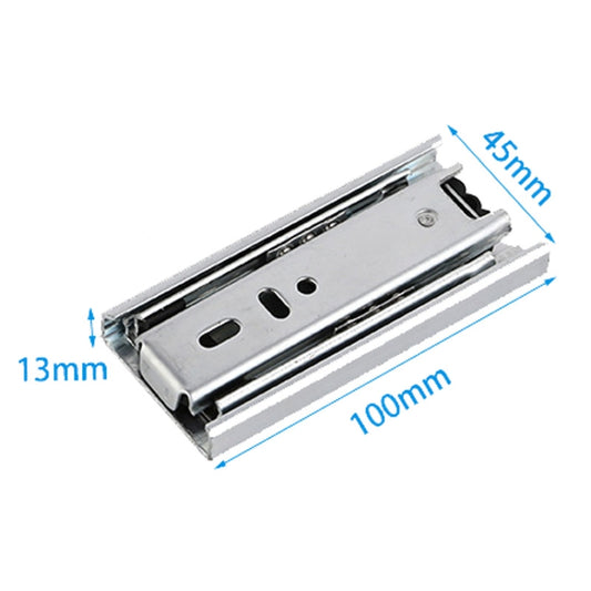 1 Pair 4 inch 10cm Thickened Three Sections Ball Slide Mute Drawer Track Rail - Furniture Accessories by buy2fix | Online Shopping UK | buy2fix