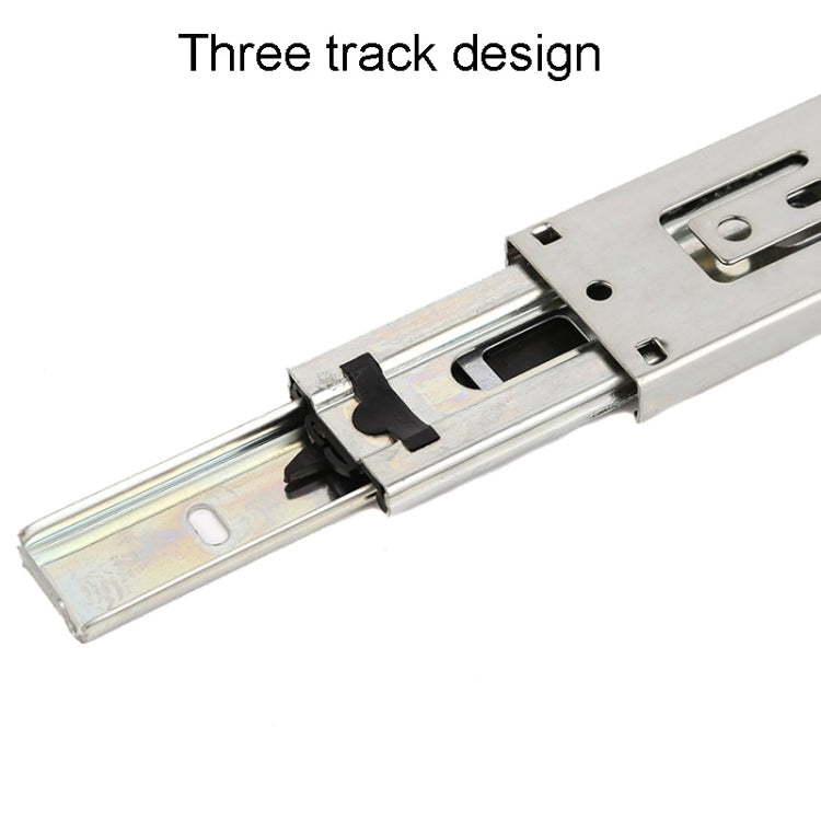 1 Pair 4 inch 10cm Thickened Three Sections Ball Slide Mute Drawer Track Rail - Furniture Accessories by buy2fix | Online Shopping UK | buy2fix