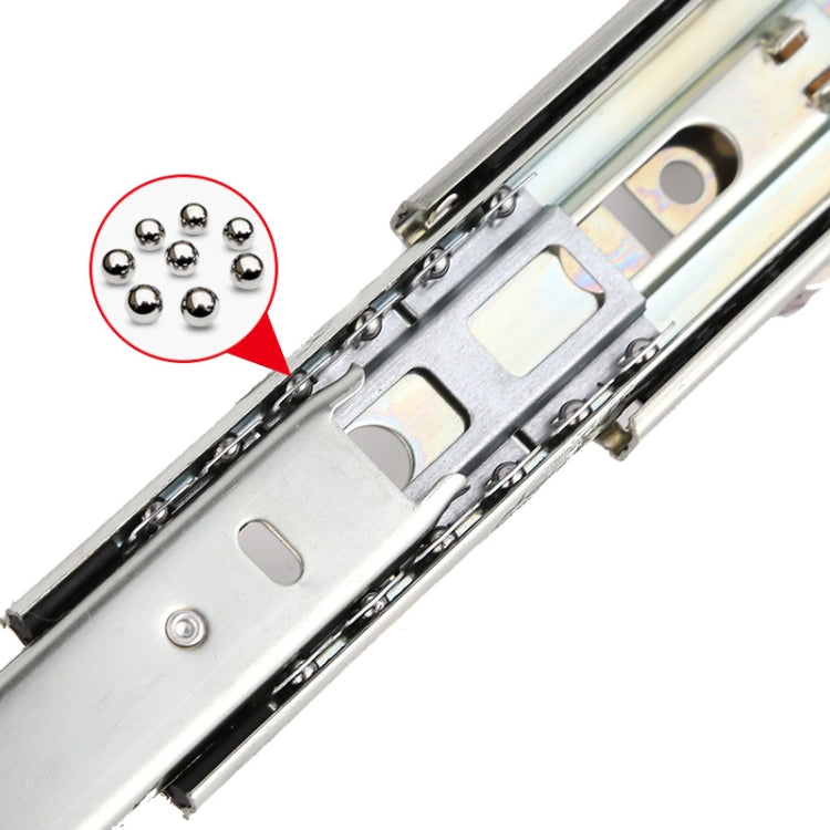1 Pair 4 inch 10cm Thickened Three Sections Ball Slide Mute Drawer Track Rail - Furniture Accessories by buy2fix | Online Shopping UK | buy2fix