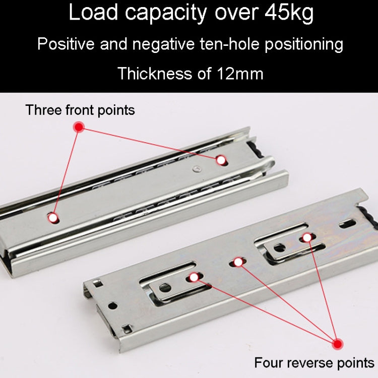 1 Pair 4 inch 10cm Thickened Three Sections Ball Slide Mute Drawer Track Rail - Furniture Accessories by buy2fix | Online Shopping UK | buy2fix