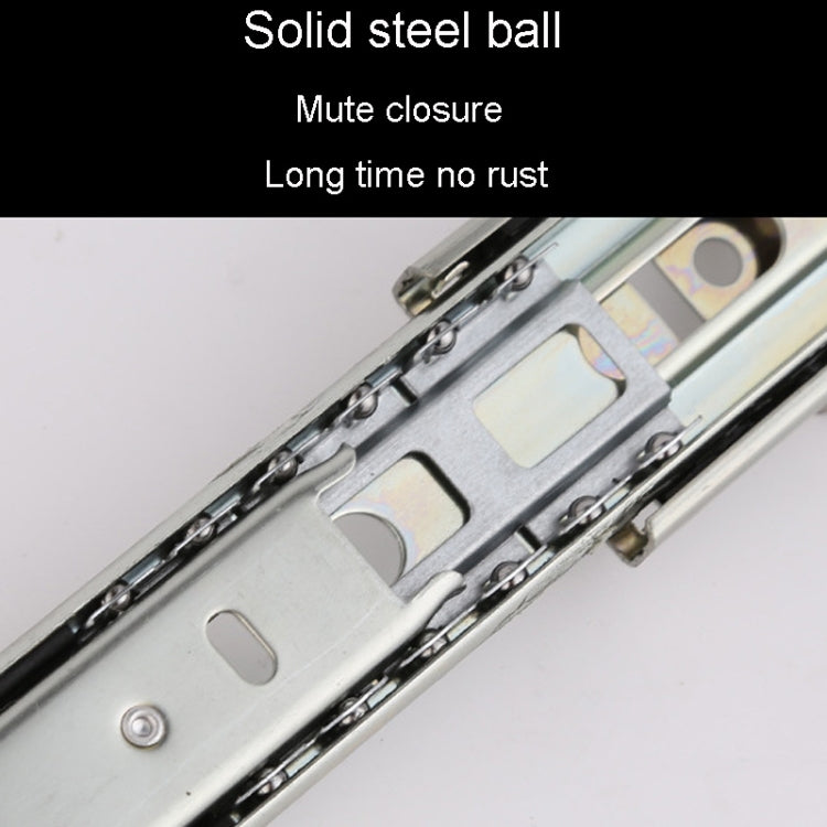 1 Pair 4 inch 10cm Thickened Three Sections Ball Slide Mute Drawer Track Rail - Furniture Accessories by buy2fix | Online Shopping UK | buy2fix