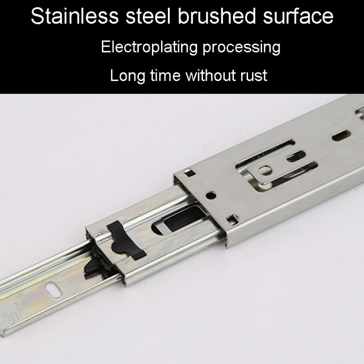 1 Pair 4 inch 10cm Thickened Three Sections Ball Slide Mute Drawer Track Rail - Furniture Accessories by buy2fix | Online Shopping UK | buy2fix